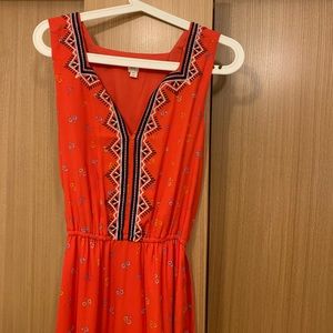 Red, Printed Maxi Dress